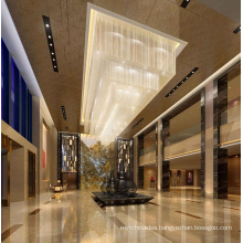 Guzhen rectangular k9 crystal chandelier lobby pendant light modern chandelier light